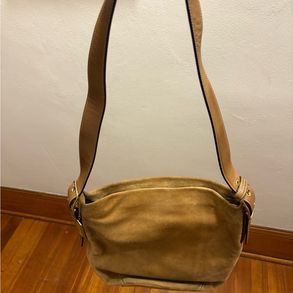 Coach Brown Suede Shoulder Bag